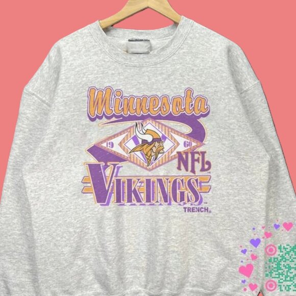 Vtg Minnesota Vikings Football Sweatshirt Retro NFL Vikings Unisex Shirt tee - Picture 4 of 4